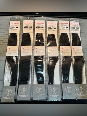 Deana Bella Premium Kera-Link Hair Extensions - Black, 16" Pro Straight
